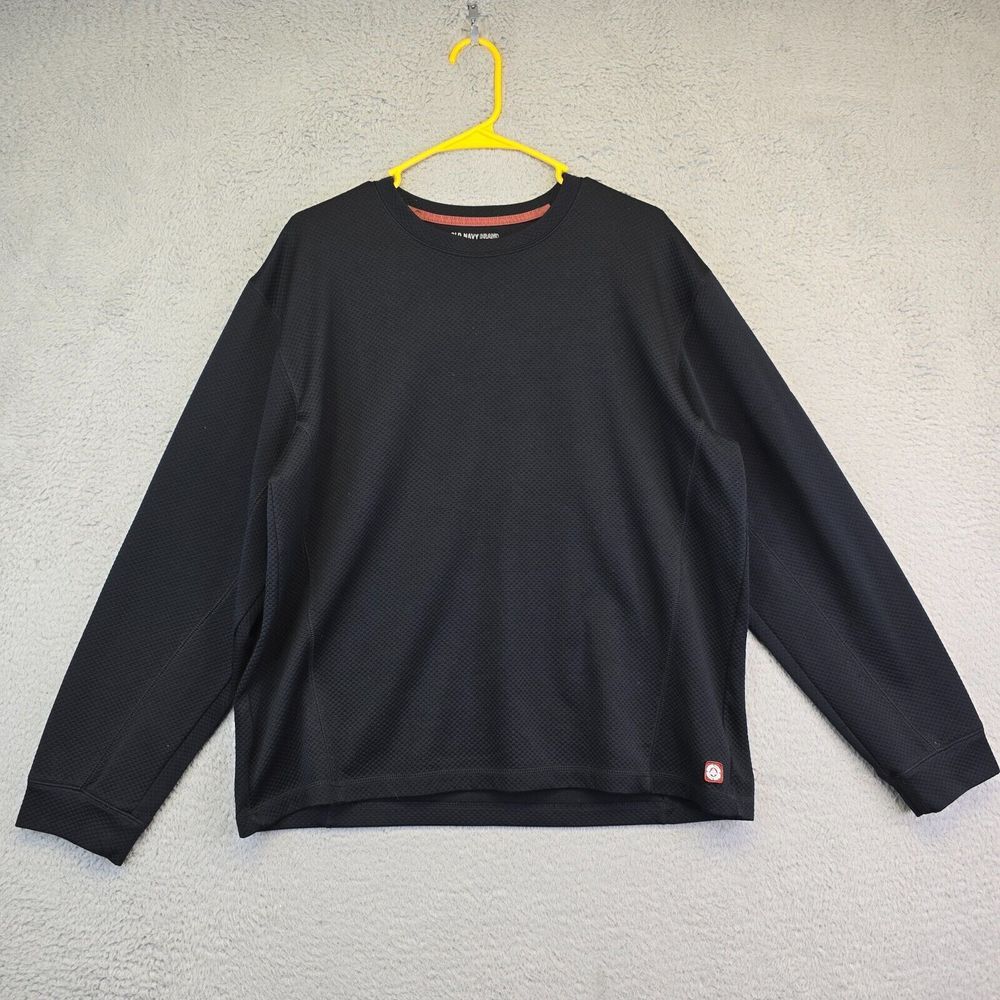 Old Navy Thermal Shirt Mens L Black Crew Neck Long Sleeve Base‎ Layer Warm